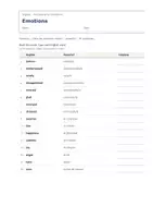 Vista previa - Hojas de trabajo - Emotions – Vocabulario temático de inglés 1º ESO - página 1