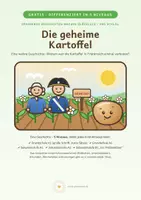 Vorschau - Arbeitsblätter - GRATIS differenziert: Kartoffel-Geschichte in 5 Niveaus - Deckblatt