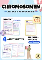 Vorschau - Stundenentwürfe - Chromosomen: Aufbau, Chromosomensatz & Karyogramm | Unterrichtsreihe "Genetik", Biologie, 9.-10. Klasse - Deckblatt