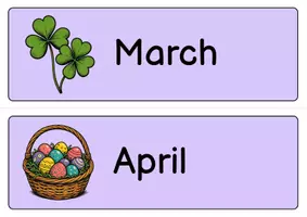 Vorschau - Bildkarten - Months of the Year Classroom Decor (Tafelmaterial): Vocabulary (English) - Seite 2