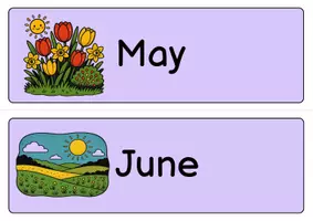 Vorschau - Bildkarten - Months of the Year Classroom Decor (Tafelmaterial): Vocabulary (English) - Seite 3