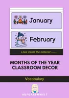 Vorschau - Bildkarten - Months of the Year Classroom Decor (Tafelmaterial): Vocabulary (English) - Deckblatt