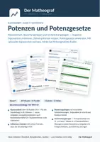 Vorschau - Test - Potenzen und Potenzgesetze (Kl. 9) – Klassenarbeit mit Bewertung und Vorbereitung - Deckblatt