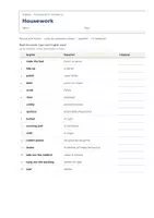 Vista previa - Hojas de trabajo - Housework – Vocabulario temático de inglés 2º ESO - página 1