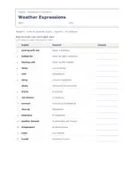 Vista previa - Hojas de trabajo - Weather Expressions – Vocabulario temático de inglés 2º ESO - página 1