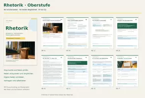 Vorschau - Stundenentwürfe - Rhetorik Oberstufe Deutsch: Arbeitsmaterial zu Redeanalyse, Argumentation, Redenvergleich und Reden schreiben mit Lösungen - Seite 1