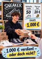 Vorschau - Arbeitsblätter - 💰 Umsatz ist nicht gleich Gewinn! 👟 | Kosten, Fixkosten, variable Kosten, Deckungsbeitrag & Gewinnschwelle berechnen | Sneaker-Shop mit Praxisaufgaben, Arbeitsblättern, Lösungen, Präsentation & Reflexion | WBS Wirtschaft Klasse 9–10 - Seite 1