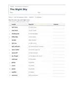 Vista previa - Hojas de trabajo - The Night Sky – Vocabulario temático de inglés 2º ESO - página 1