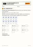Vorschau - Arbeitsblätter - Halloween-Rechenrätsel bis 100 (Klasse 2) - Seite 1