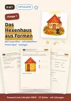 Vorschau - Arbeitsblätter - Das Hexenhaus aus Formen (Klasse 1) - Deckblatt