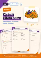 Vorschau - Arbeitsblätter - Kürbisse zählen bis 20 (Klasse 1) - Deckblatt
