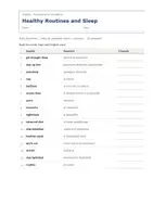 Vista previa - Hojas de trabajo - Healthy Routines and Sleep – Vocabulario temático de inglés 3º ESO - página 1