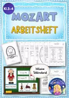 Vorschau - Arbeitsblätter - Mozart: Arbeitsheft inkl. Tafelmaterial - Leben/Instrumente/Orchester/Oper (Musik: Klasse 3+4) - Deckblatt