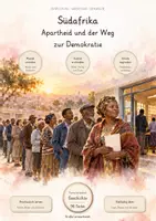 Vorschau - Unterrichtsreihen - Südafrika & Apartheid – Große Geschichts-Lernwerkstatt | Nelson Mandela, Rassentrennung, ANC, Widerstand, Soweto & Ende der Apartheid 1994 | Komplette Unterrichtseinheit mit Quellen, Arbeitsblättern & Lösungen - Deckblatt