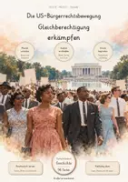 Vorschau - Unterrichtsreihen - US-Bürgerrechtsbewegung – Große Geschichts-Lernwerkstatt | Martin Luther King, Rosa Parks, Rassentrennung, Civil Rights Movement & Gleichberechtigung | Komplette Unterrichtseinheit mit Quellen, Arbeitsblättern & Lösungen - Deckblatt
