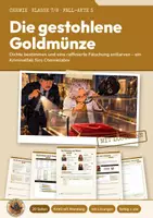 Vorschau - Arbeitsblätter - Dichte Chemie Klasse 7 8 | Krimi Fall-Akte 20 Seiten mit Lösungen | Dichte berechnen, Wasserverdrängung, Goldfälschung | Fall-Akten Chemie 3 - Deckblatt