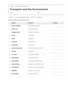 Vista previa - Hojas de trabajo - Transport and the Environment – Vocabulario temático de inglés 4º ESO - página 1