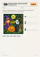 Vorschau - Arbeitsblätter - Halloween-Wörter: Anlaute und Silben Klasse 1 - Seite 1