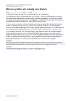 Vorschau - Unterrichtsreihen - Warum greifen wir ständig zum Handy? | Deutsch Klasse 7/8 | Gratisprobe Sachtexte - Seite 1