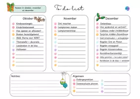 Voorbeeld - Juf Larissa - To do list Feesten okt, nov, dec - Voorblad