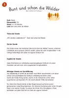 Vorschau - Stundenentwürfe - Musik Klasse 1/2 Herbstlied ,,Bunt sind schon die Wälder" - 4 Stunden - Seite 1