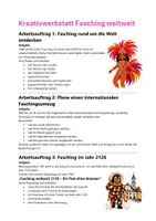 Vorschau - Arbeitsblätter - Fasching weltweit | 3 kreative Aufgaben | Unterrichtsmaterial | Klasse 5-8 - Seite 1