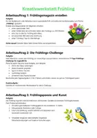 Vorschau - Arbeitsblätter - Frühling | 3 kreative Aufgaben | Unterrichtsmaterial | Klasse 5-8 | - Seite 1