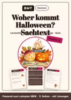 Vorschau - Arbeitsblätter - Woher kommt Halloween? Sachtext (Klasse 3) - Deckblatt