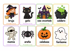 Vista previa - Unidades / Secuencias / Situaciones de Aprendizaje - 🎃 Tarjetas de vocabulario Halloween 👻 - página 2