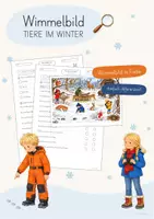 Vorschau - Arbeitsblätter - Wimmelbild Tiere im Winter | Leseverständnis | differenziert - Deckblatt