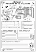 Vorschau - Arbeitsblätter - 3 Halloween Kurzgeschichten & 3 Arbeitsblätter dazu, Möglichkeit auch zum ausmalen, Klasse 5 und 6 - Seite 3
