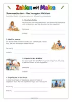 Vorschau - Arbeitsblätter - Zahlen mit Malen – Sommerferien ☀️ Zahlenraum 100 Mathe 3. - 4. Klassse - Seite 3