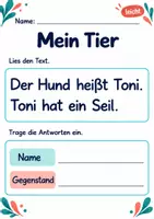 Vorschau - Arbeitsblätter - Steckbriefe ausfüllen Klasse 1 – Tierfreunde | Deutsch Klasse 1 | 10 Arbeitsblätter als PDF - Seite 1