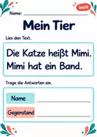 Vorschau - Arbeitsblätter - Steckbriefe ausfüllen Klasse 1 – Tierfreunde | Deutsch Klasse 1 | 10 Arbeitsblätter als PDF - Seite 2