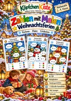 Vorschau - Arbeitsblätter - Zahlen mit Malen – Weihnachtsferien 🎄 Zahlenraum 100 Mathe 3. - 4. Klasse - Deckblatt