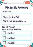 Vorschau - Arbeitsblätter - Fragen zum Text beantworten Klasse 1 – Tierfreunde | Deutsch Klasse 1 | 10 Arbeitsblätter als PDF - Seite 3