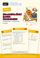Vorschau - Arbeitsblätter - Halloween-Party planen: Sachaufgaben Klasse 4 - Deckblatt