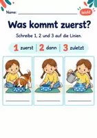 Vorschau - Arbeitsblätter - Bildergeschichten ordnen Klasse 1 – Tierfreunde | Deutsch Klasse 1 | 10 Arbeitsblätter als PDF - Seite 1