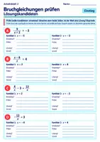 Vorschau - Arbeitsblätter - Bruchgleichungen prüfen | Mathematik Klasse 8 Gymnasium | 10 Arbeitsblätter mit Lösungen als PDF - Seite 2