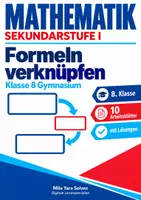 Vorschau - Arbeitsblätter - Formeln verknüpfen | Mathematik Klasse 8 Gymnasium | 10 Arbeitsblätter mit Lösungen als PDF - Deckblatt