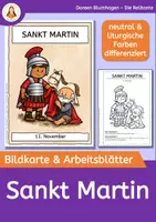Vorschau - Arbeitsblätter - Sankt Martin: Bildkarten und differenzierte Arbeitsblätter zum Kirchenjahr - Deckblatt