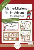 Vorschau - Interaktives Material - 15 Mathe-Missionen im Advent – mit Wichtel Fiete - Deckblatt