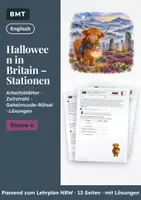 Vorschau - Arbeitsblätter - Halloween Britain Stationen Klasse 6 - Deckblatt