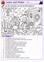 Vorschau - Arbeitsblätter - Halloween - Lesen und malen - Seite 3