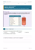 Vorschau - Arbeitsblätter - MASSE (GEWICHT) – differenziert mit Lösungen - Seite 1