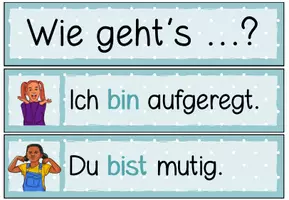 Vorschau - Präsentationen/Tafelbilder - Tafelmaterial „Wie geht’s?“ – Personalpronomen im Dativ, Gefühle & Satzbildung | Deutsch & DaZ - Seite 2