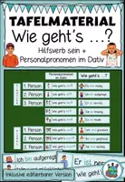 Vorschau - Präsentationen/Tafelbilder - Tafelmaterial „Wie geht’s?“ – Personalpronomen im Dativ, Gefühle & Satzbildung | Deutsch & DaZ - Deckblatt