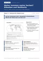Vorschau - Arbeitsblätter - Globales Lernen kostenlos: Woher kommen meine Sachen? Probe - Deckblatt