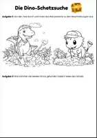 Vorschau - Arbeitsblätter - Lesen und Malen - Die Dinoschatzsuche - Seite 3