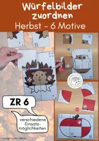 Vorschau - Spiele - Würfelbilder zuordnen Herbst ZR 6 Igel Apfel Eichhörnchen - Deckblatt